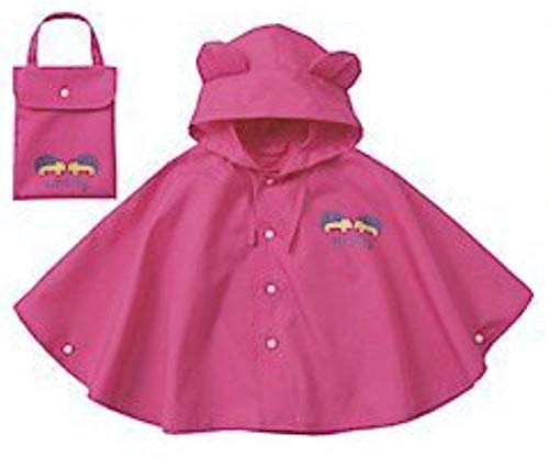 [Boa sorte] [ボアソルチ] キッズ レインコート ポンチョ 子供用 雨具 カッパ レインウェア レイングッズ (ピンク S)