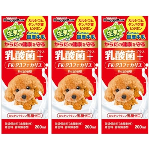 わんちゃんの国産牛乳 乳酸菌プラス 200×3個 犬 ステッカーセット