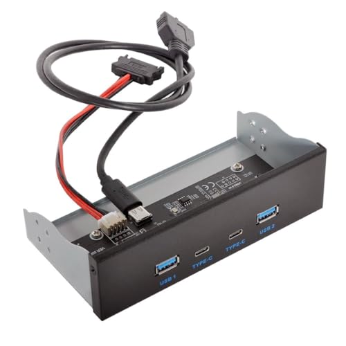 chenyang 5.25インチ フロントパネル CD-ROM ベイ USB 3.0 & USB-C ハブ 4ポート マザーボードアダプター