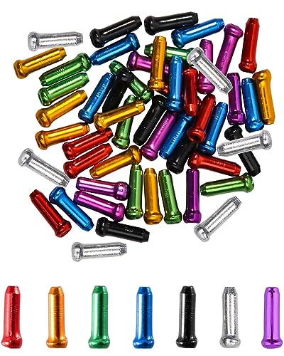 マルチカラー/直径11mm、長さ10cm/-・【セットの内容】：サイズ：11mm*3mm/個；70個入り（カラーランダム）・【素材】：このケーブルエンドキャップはアルミニウム合金製であるため、耐摩耗性があり、色あせにくいという特徴があり、ブレーキワイヤをほこりや水から保護することができる。・【インストールが簡単】：このエンドキャップはOリング設計なので、エンドキャップをブレーキのブレーキワイヤコア端または変速ワイヤコア端にスライドさせるだけで簡単な取り付けが完了します。・【幅広い用途】：このケーブルキャップは、マウンテンバイク、ロードバイク、折りたたみバイクなどさまざまな種類の自転車に適しており、より快適な自転車走行体験を提供することができます。・【に注意】：このケーブルキャップはサイズが小さく色鮮やかなので、子供に気づかれて誤飲しやすいので、子供の気づかない場所に保管してください。