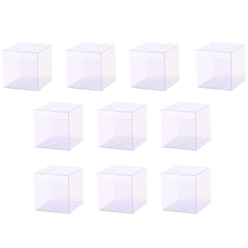 ギフトボックス 10個セット 5x5x5cm 透明プラスチックケース 包装 プレゼント ギフトボックス クリア 折り畳みボックス 贈り物 クリア