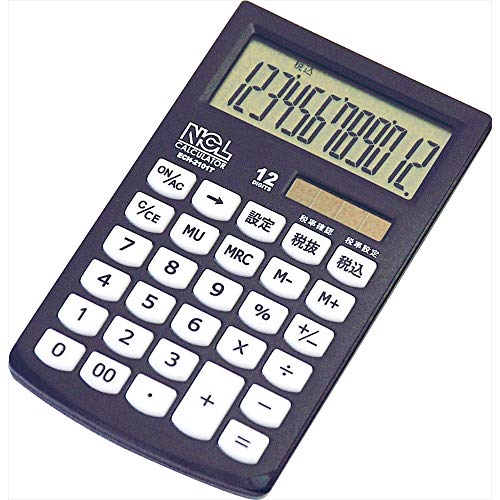 ナカバヤシ 電卓 モノカラー ブラック ECH-2101T-D