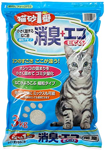 クニミネ 猫砂1番 消臭+エコ 3kg