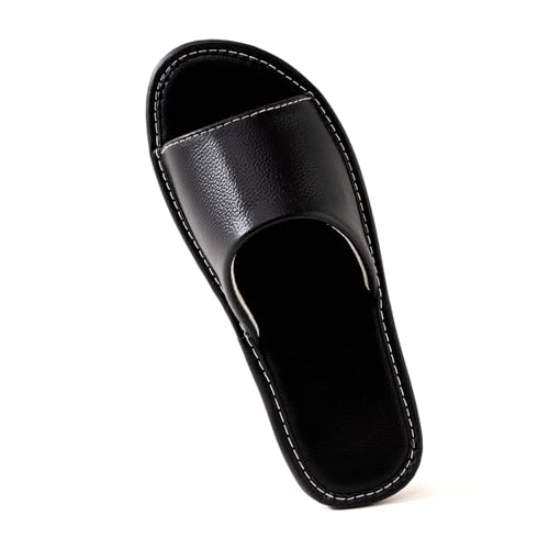 カジュアルブラック/25.0~26.0 cm/04・Size:25.0~26.0 cmColor:ブラック・【上質なトップグレイン牛革】トップグレーン牛皮で作られ、スリッパはキメが細かくて自然的な表面を特徴としており、優れた透気性を提供します。長期的な着用中でも足を快適に保ちます。革は柔らかさを持つため、使用することで自分に合った形状になり、足に馴染んでいきます。・【耐久性と柔軟性の高いPVC + ゴムソール】ソールはバランスの取れた性能のためにPVCとゴムを組み合わせています：タイル、木製床、またビニール床では優れたグリップを提供します，その高い柔軟性は、スリッパーが変形または破裂なしに簡単に曲がることができ 日常使用のための長期的な耐久性を向上させます.・【長持ちさせるための手縫い工芸】スリッパの端は繊細なステッチングで縫合され、革製の表面とソールの接続を強化します。この仕組みにより、構造安定性が向上し、靴の形状を維持し、長時間の摩耗に耐えるのに役立ちます。・【滑らかな革インソール】足をスムーズに靴の中に収めることができるので、日常的な使用に便利です。レザーライ説明 この本革スリッパは上質牛革で作られ、自然的な柔らかさと強い耐久性を提供します。