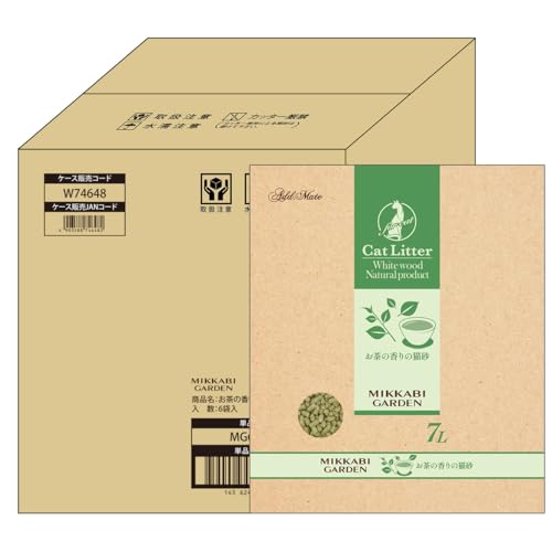 お茶の香り/7L×6/W74648・Color:お茶の香りSize:7L×6・●フィトンチッド消臭効果●すばやく固まる●処理が簡単●環境にやさしい商品紹介 お茶の香りがする猫砂。トイレに流せて、可燃ゴミとしても処理できます。リサイクル材の木粉が主原料なので環境にも優しく、木の成分のフィトンチッドにより消臭効果もあります。●木の成分フィトンチッドによる消臭効果で尿の悪臭成分（アンモニア臭等）を消臭します。●当社独自の製法により、尿をすばやく吸収し、固まってくずれないので、スコップで簡単にすくうことができます。●尿を吸収した部分だけを水洗トイレに流せて、可燃ゴミとしても処理できます。●主原料がリサイクル材（間伐材・風倒木加工時の木クズ等）を使用しているので、環境にやさしい製品です。 使用方法 猫用トイレに本品を5〜7cmの厚さになるように敷きつめます。従来使用していた猫砂（猫の尿のニオイがついたもの）を混ぜて使用すると新しい猫砂に早く慣れます。 水分を吸うと固まりますので、その部分だけを取り除き、新しい猫砂を補充してください。【流す場合】固まった猫砂は水洗トイレに流すことができます。この場合、1回に流す量は約100mL以下にしてください。大量に流すと配水管が詰まる原因となります。【燃やす場合】使用後は可燃ゴミとして処理できます。