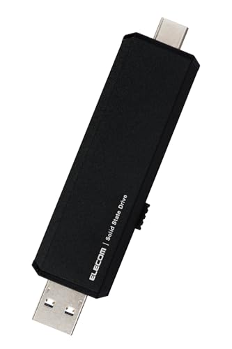 ミニマリストブラック/1TB/ESD-EAWA1000GBK・Size:1TB・パッケージ個数:1・読み込み最大600MB/s・書き込み最大500MB/sの高速データ転送を実現する、USB 10Gbps(USB3.2(Gen2))外付けポータブルSSDです。・USB-Aコネクターに加え、USB Type-C(TM)コネクターが一体になっており、スライド操作でUSB-AとUSB Type-C(TM)を切り替えられます。・従来のUSB-Aポート搭載パソコンはもちろん、USB Type-Cポートを搭載したMacや、iPadなどでも、ケーブルやアダプターを別途購入することなく、接続するだけですぐに使用可能です。・USB-AとUSB Type-Cが一体でありながら、重さ約16g、幅72.0mm×奥行22.8mm×高さ8.8mmというコンパクトさで、持ち運びや収納にも便利なUSBメモリサイズです。・PlayStation(R) 5、PlayStation(R) 4 Pro、PlayStation(R) 4での動作確認済み。ゲームデータを外付けSSDに保存する