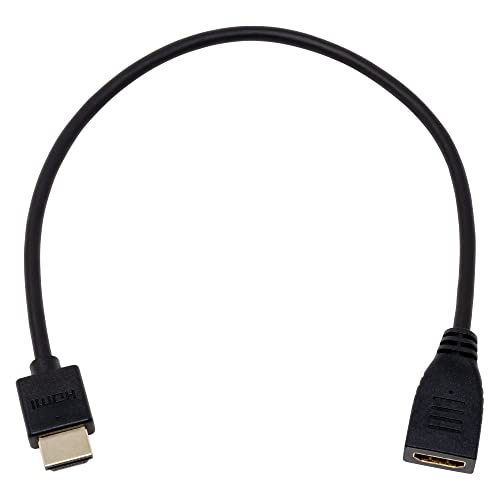 ブラック/0.3m/AMC-HDES03V20・Size:0.3m・パッケージ個数:1・イーサネット対応ハイスピードHDMI延長ケーブル・HDMI オス (タイプA 19ピン) - HDMI メス (タイプA 19ピン)・オス側コネクタ長: 25mm (モールド20mm、ストレインリリーフ5mm。シェル部分を除く)・メス側コネクタ長: 41mm (モールド30.3mm、ストレインリリーフ9.7mm。)・ケーブル長 (コネクタを除く): 約0.3m、ケーブル外径: 4.5mm、カラー: ブラック、RoHS指令準拠 (10物質)■小型コネクタと柔らかいケーブルを採用した、HDMI延長ケーブルです。 ■ディスプレイやテレビ、映像機器などのケーブルを頻繁に抜き差しする環境で便利です。 ■ドングルやスティック型のHDMI機器を少しだけ延長するのにも適します。 ■小型コネクタのため、コネクタ周りに余裕がない環境でオススメです。 ■ケーブルが柔らかいので取り回しやすいです。 ■フルHD 3D (1080p×2画面) 対応。 ■ARC (オーディオリターンチャンネル) 対応。 ■HEC (HDMIイーサネットチャネル) 対応 ■4K60Hzの高解像度に対応します。 ■3重シールド ■耐久性の高い金メッキピン／金メッキコネクタ。