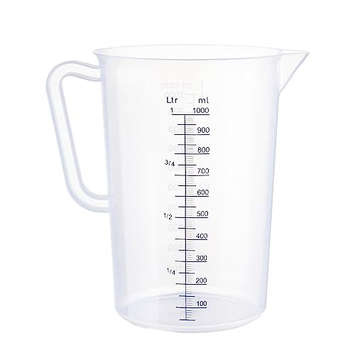 透明/1.0L/43370010・Size:1.0L・パッケージ個数:1・容量:1.0L・目盛:50 印刷目盛/10・耐熱温度120℃ポリプロだからこわれにくい。