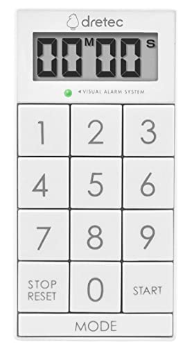 ドリテック(dretec) タイマー 勉強 キッチン 光 消音 マグネット デジタル スリムキューブ ホワイト