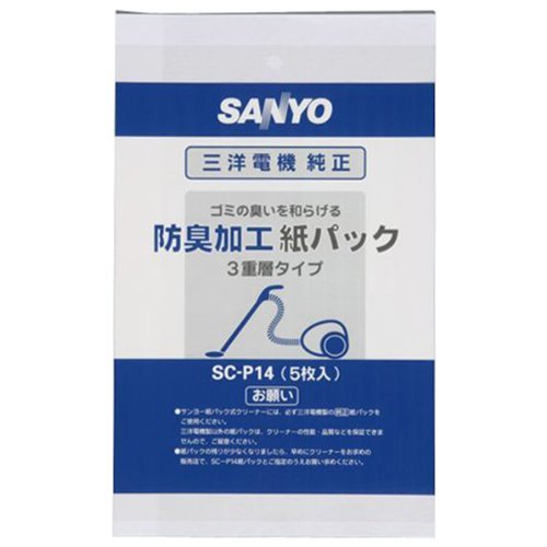 ホワイト/5枚入り/-・Size:5枚入り・パッケージ個数:1・サンヨー クリーナー用 純正紙パック(5枚入)SANYO SC-P14