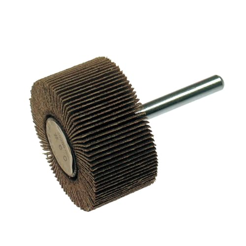 -/φ50×25mm/HUF504・Size:φ50×25mm・外径(mm):50・幅(mm):25・軸径(mm):6・粒度:60、砥材:アルミナ・最高使用回転数(min-1):20000中心部から放射状にペーパーが植えてあるため、目詰まりしにくく曲面でも作業できる 【用途】 バリ取り・錆取り・塗装前の研磨・金属・木材の研磨 【特徴】 ・目詰まりがなく、平面はもちろん曲面の作業が可能