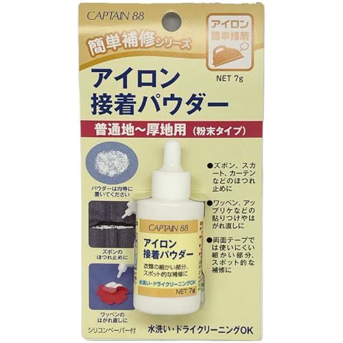 無色/7g/CP182・Size:7g・パッケージ個数:1・ズボン・スカート・カーテンなどのほつれ止めや、セーターの虫食い、ワッペン・アップリケなどの貼りつけやはがれ直しに最適な、接着パウダーです。両面テープでは使いにくい細かい部分、スポット的な補修に、剥がれたワッペンなどの貼り直しや補強など補助的な使い方に便利です。・内容量:約7g入り・素材:ポリアミド系パウダー・接着方法:アイロン接着・水洗い・ドライクリーニング可・：2026年2月頃より、容器を半透明から白のものへ順次変更しております。ご注文いただくタイミングにより、在庫はお選びいただくことができかねますため、予めご了承ください。・ズボン、スカート、カーテンなどのほつれ止めに ・ワッペン、アップリケなどの貼付やはがれ直しに ・作業がしやすいシリコンペーパー付き