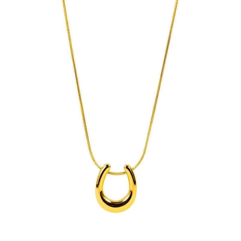 [CHERRY Knot] ネックレス ホースシュー 馬蹄 ぷっくり シンプルペンダント 金属ア...