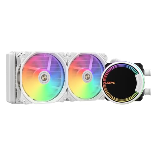 ALSEYE 簡易水冷CPUクーラー M240、2つの120mmMaxシリーズPWMファン、搭載240mmラジエーターARGB AIOリキッドC