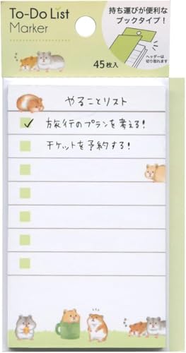 ハムスター/3.94 x 2.36 inches/MW-TD-MMA・Color:ハムスター・かわいいたちのイラストをデザインしたTo-Doリスト 付箋・内容：1柄×45枚・パッケージサイズ：H137×W76×D6mm・本体サイズ：H100×W60mmシールで人気の「まめまめあにまる」シリーズがTo-Doリストマーカーになりました。 日々のやることリストを書き込んで、たちを見るたびにほっこり癒される付箋です。