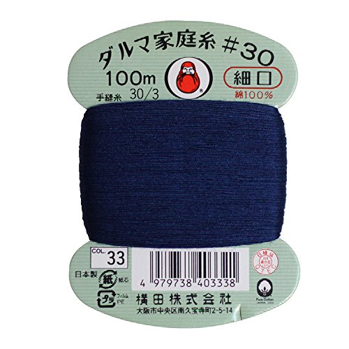 30番/100m巻col.33/30番/100m巻/01-0130・Color:col.33Size:30番/100m巻・品質表示:綿100%・番手:30番・糸長:100m・使用針:メリケン針4~9用途や目的で選べる充実の「ダルマ糸」シリーズ コットン素材の生地へのボタン付け、一般補修用に最適な万能糸。 品質表示:綿100% 番手:30番 糸長:100m 使用針:メリケン針4~9 (.co.jpより)