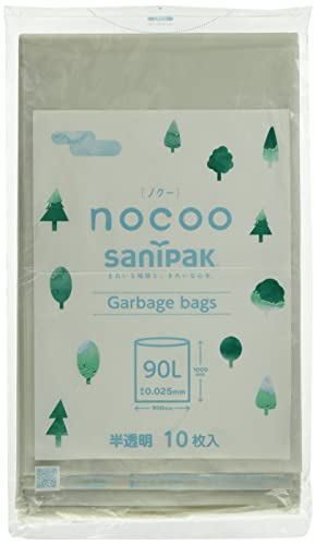 日本サニパック ゴミ袋 ポリ袋 ノクー nocoo 半透明 90L 10P ごみ袋 CN91