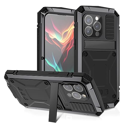 PboyiqiS 15 Pro Max ケース，耐衝撃 防水 防塵 三防アイフォン15プロマックス 6.7インチアルミケース，スタンド機能，ア