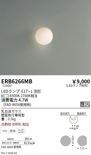 乐天商城 - ERB6266MB　ブラケット　ENDO 遠藤照明 エンドウ 【3980円以上(税込)で送料無料】