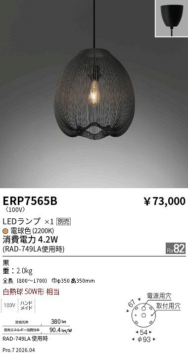 【ご一読下さい】・こちらの商品はメーカー取り寄せ商品となります。納期がかかる場合がございますので、ご注文前に在庫のお問合せをお願い致します。・メーカーに在庫が無く、商品をご用意できない場合、納期2か月を目途にご注文の商品をキャンセルとさせていただいております。・取付工事は専門業者様へご依頼をお願い致します。・取付方法につきましては、ご購入前にメーカーサイト等をご確認下さい。・商品画像に電源別売、ランプ別売の記載がある商品については本体のみの販売となります。専用電源・ランプが必要の場合は別途ご購入をお願い致します。・ご注文確定後のキャンセル・返金・返品・交換を承ることは出来かねます。不良品の場合のみ返品・交換対応致します。ERP7565Bワイヤーペンダントライト Φ340ブラックENDO遠藤照明エンドウ【3980円以上(税込)で送料無料】