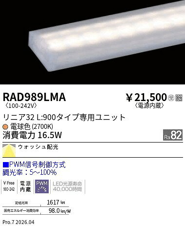 RAD989LMA　リニア32　PWM　ウォッシュ�