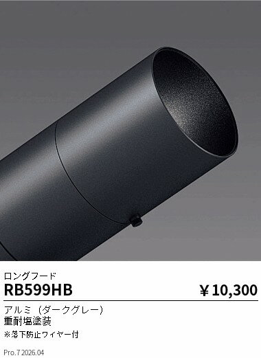 乐天商城 - RB599HB　D300用　ロングフード　ダークグレー_重耐塩仕様　ENDO 遠藤照明 エンドウ 【3980円以上(税込)で送料無料】