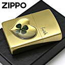 Zippo ジッポライター 四つ葉 クローバー 本物 フェイス Faith 誠実 真鍮古美 エポ盛り 63260198 メール便専用商品