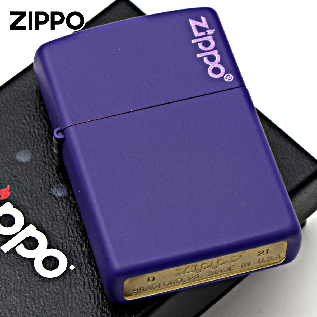 Zippo ジッポライター パープル マット ジッポ ロゴ Purple Matte Zippo Logo 237ZL メール便専用商品