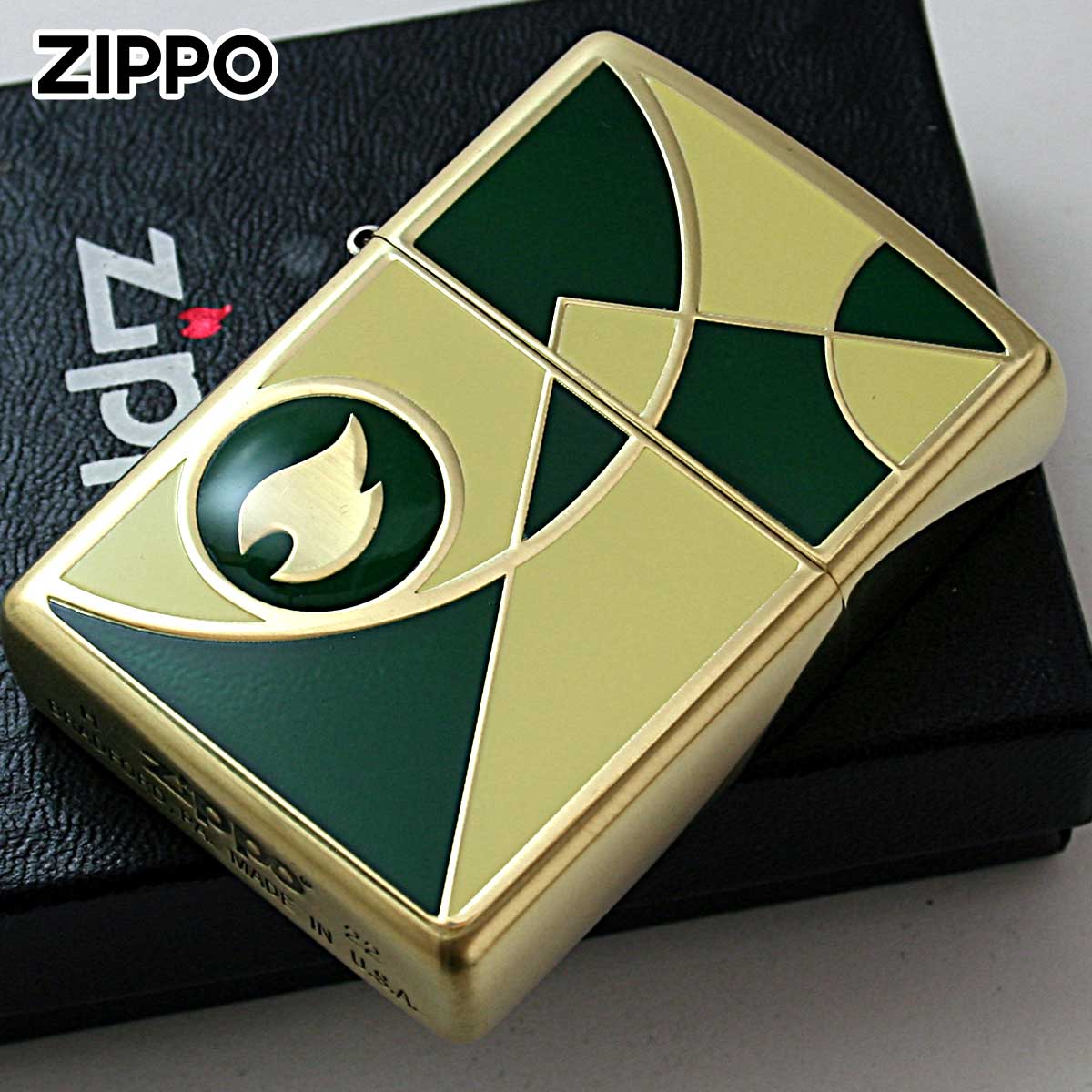 Zippo åݥ饤  ե졼 ⥶ ֥饹 ꡼ ۥ磻 Mosaic BS GR WT 1201S857 ...