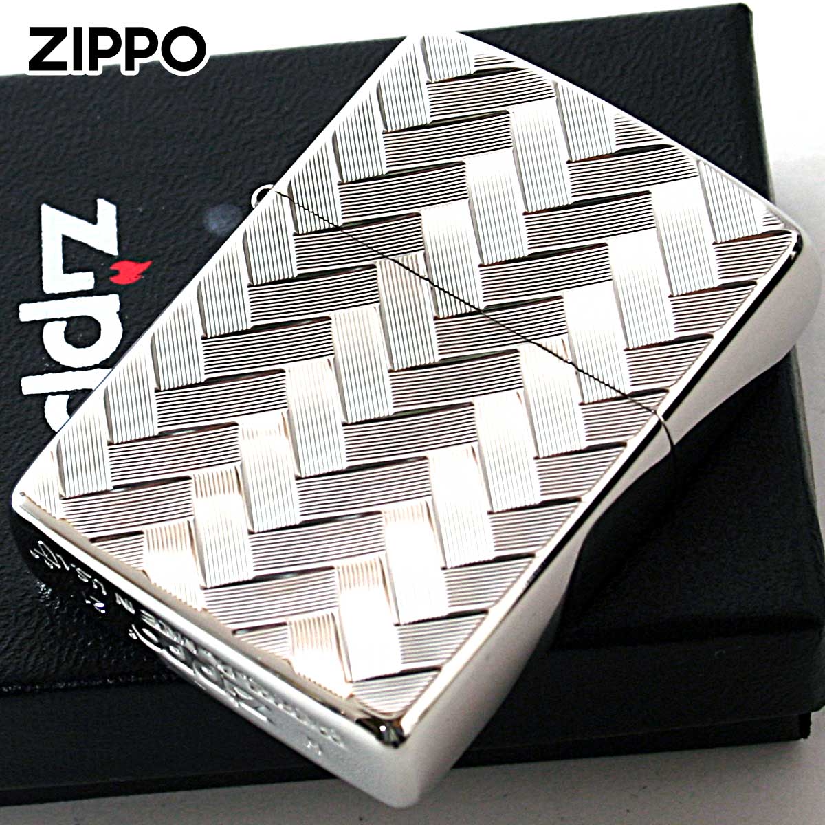 Zippo ジッポライター アーマー ワイヤーメッシュ プラチナコーティング 両面加工 ARMOR WIRE MESCH 3 ..