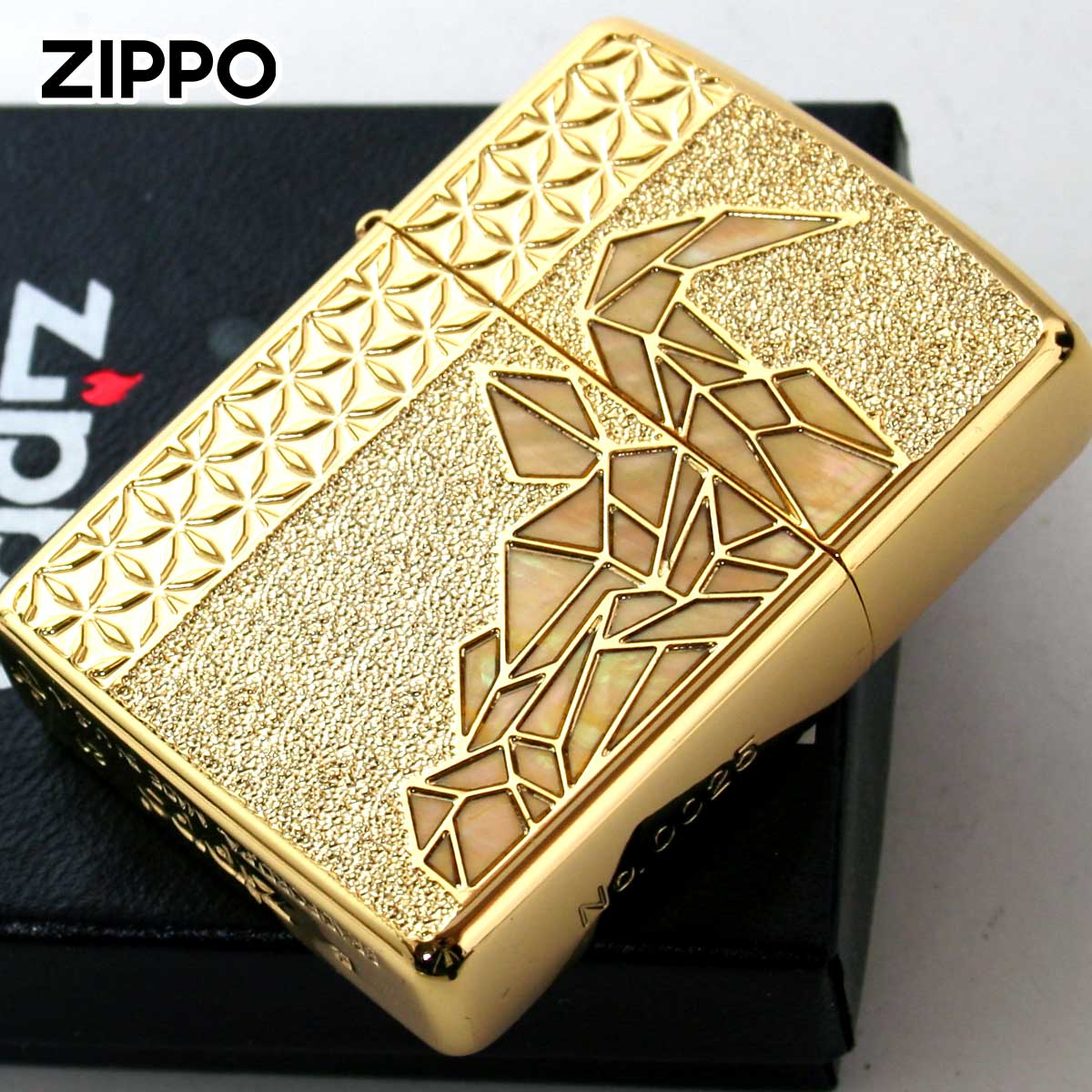 Zippo ジッポライター アーマー ブル 牛 シェル 貝 インレイ 象嵌 金メッキ ARMOR BULL 雄牛 Gold Plat..