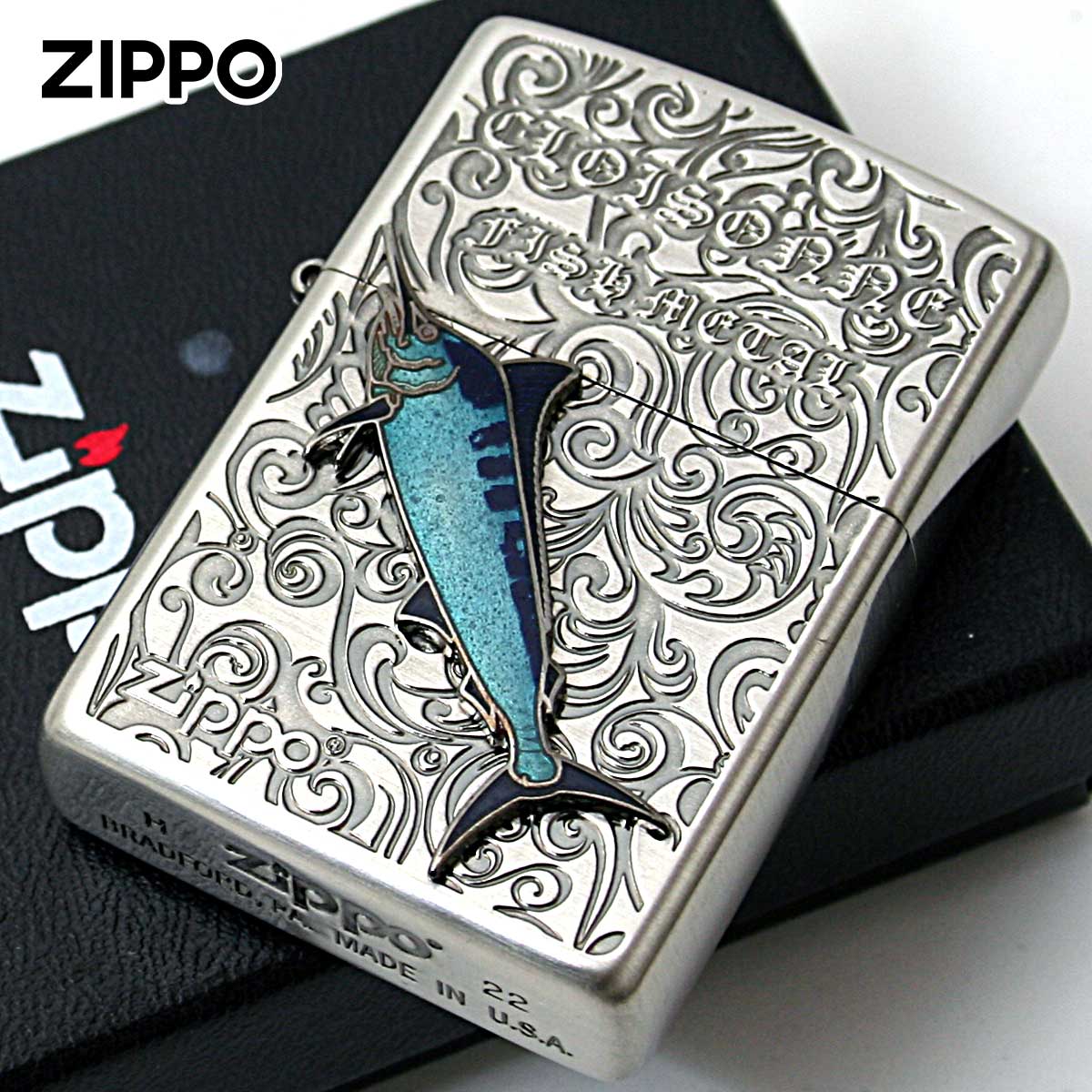 Zippo ジッポライター カジキ ヴィンテージ 七宝メタル 海水魚 Vintage Cloisonne fish metal Salt Water Fish AN-カジキ メール便専用商品