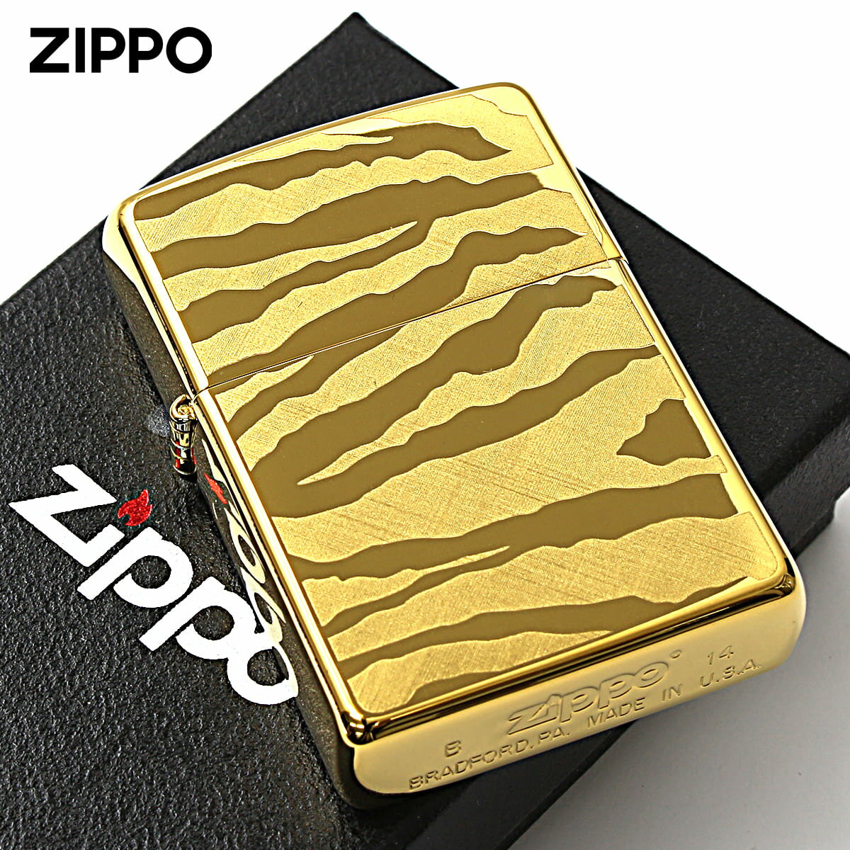 Zippo ジッポライター ゼブラ アニマル柄 ゴールド チタンコーティング Titanium Coating Series Ti-G-Z(C) メール便専用商...