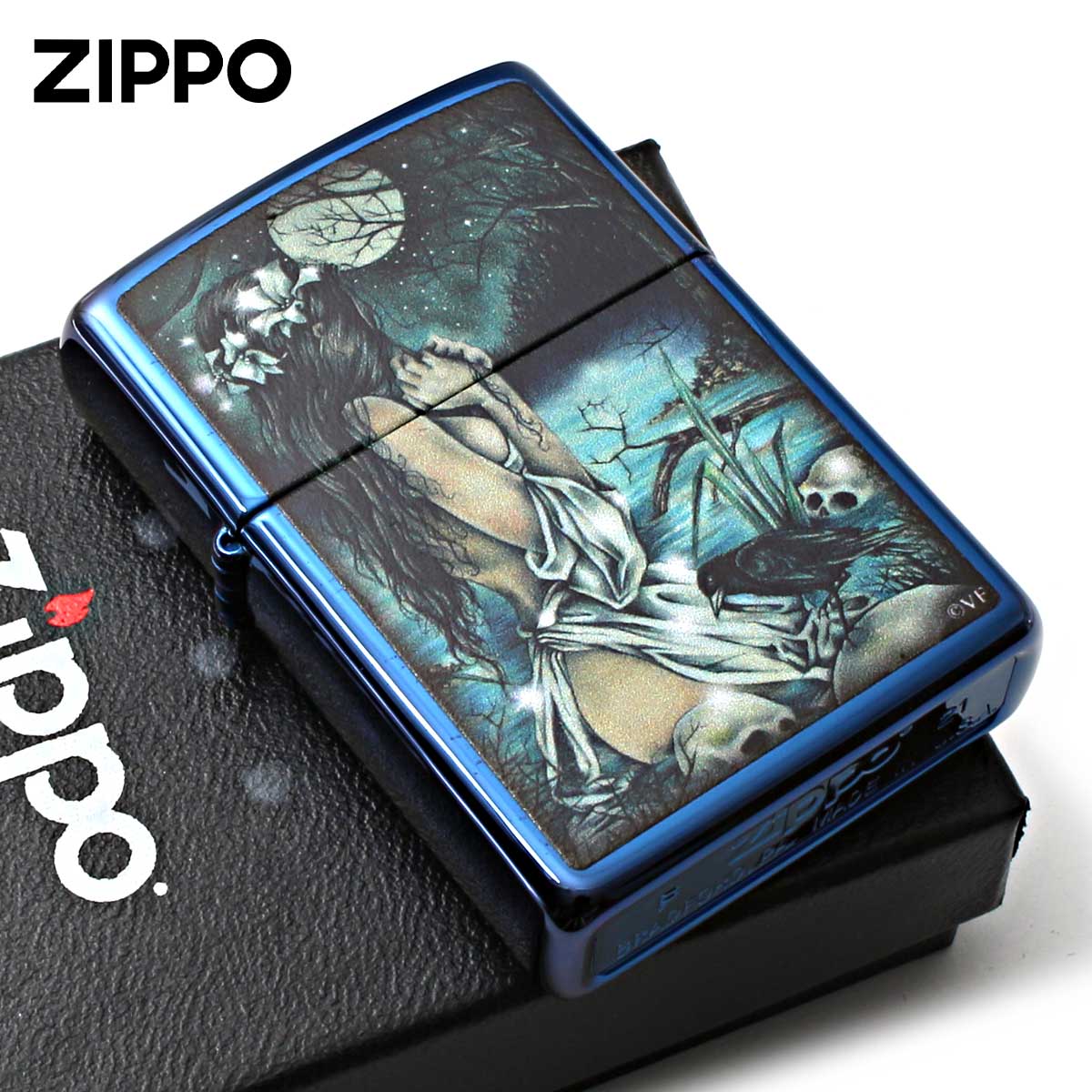 Zippo ジッポライター ヴィクトリア・フランセ Victoria Frances High Polish Blue 鏡面 ポリッシュ ブルー 49764 メール便専用商品