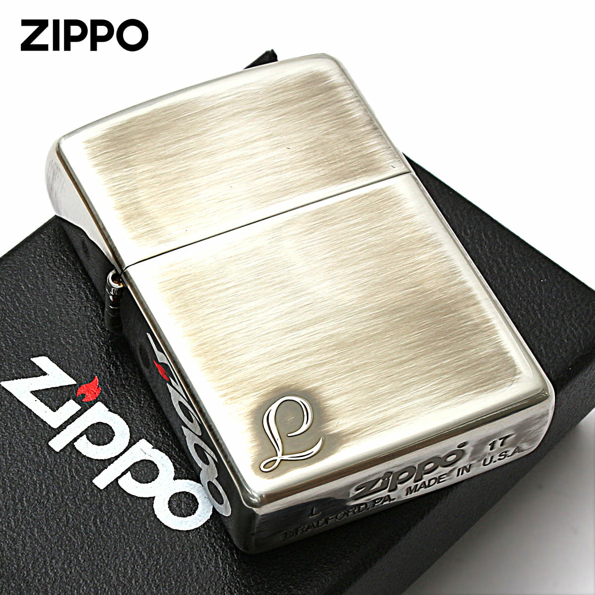 Zippo ジッポライター アルファベット イニシャル The alphabet L シルバーいぶし 80020 メール便専用..