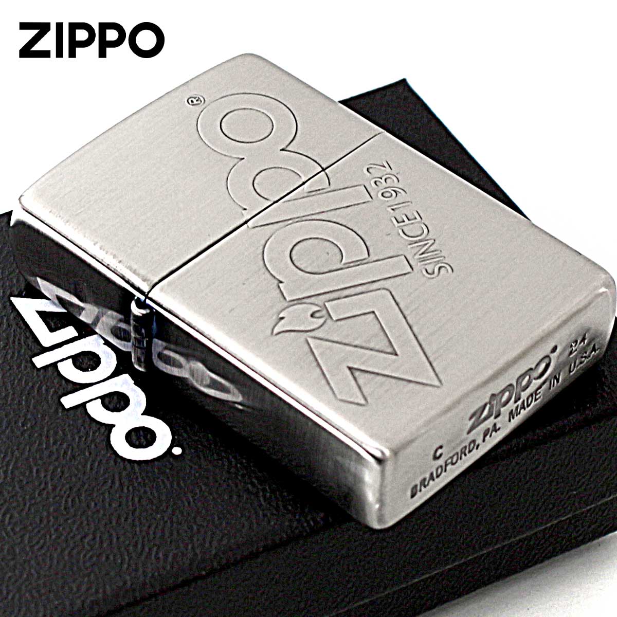 Zippo ジッポライター ジッポ ロゴ ZIPPO LOGO ニッケルメッキ 古美仕上げ 202-Z メール便専用商品