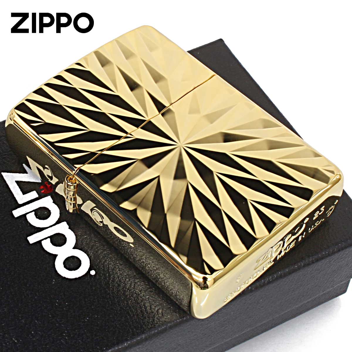 Zippo ジッポライター ARMOR #162 アーマー ダイヤカット 金メッキ ゴールドチャンバー 162G-2RDC メール便専用商品