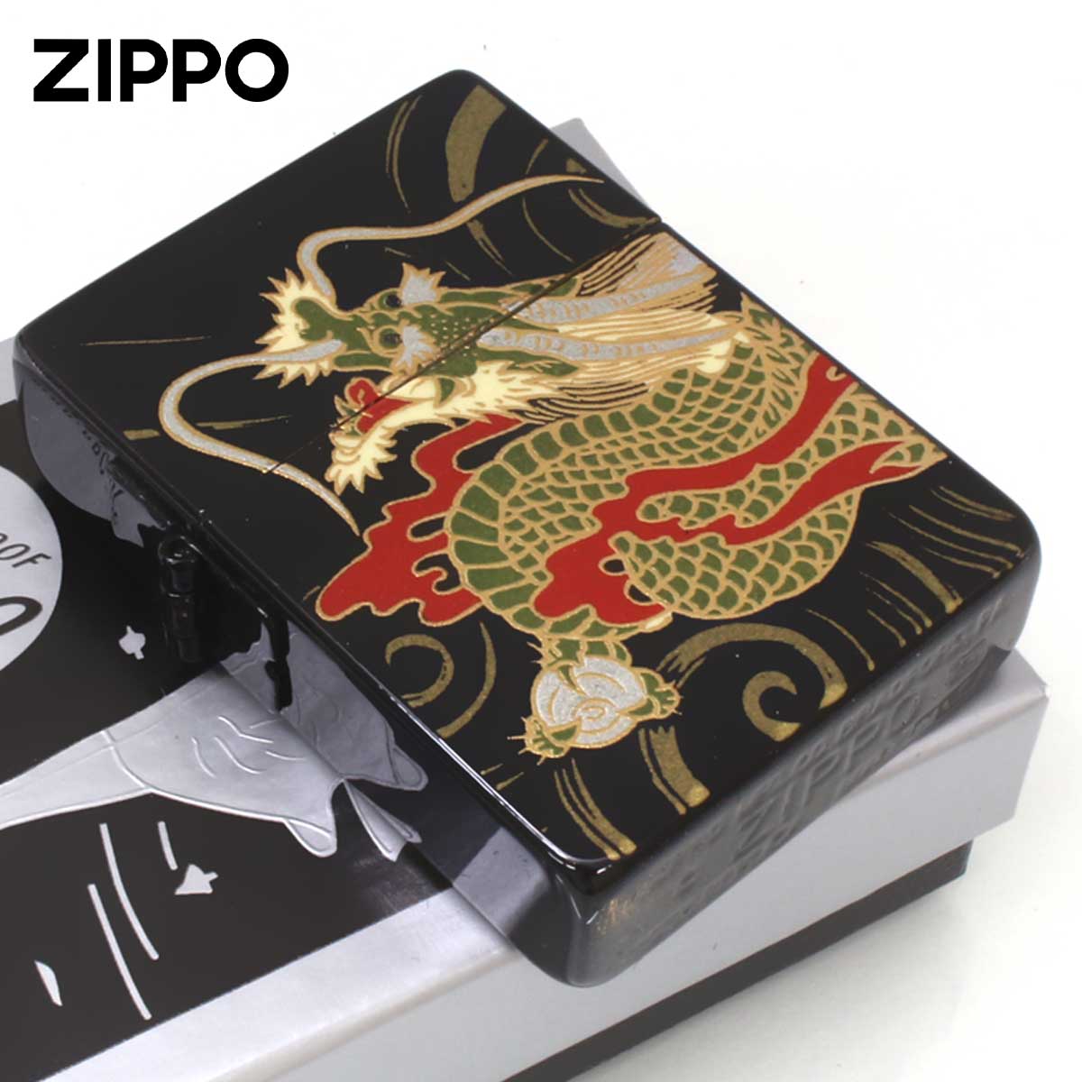 Zippo ジッポライター 1935レプリカ 蒔絵 伝統工芸 ゴールドタンク 龍 メール便専用商品