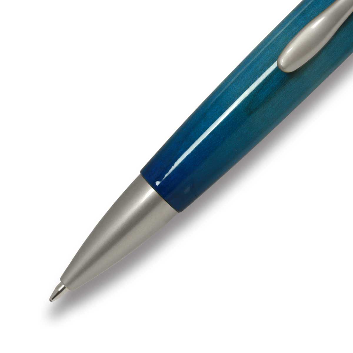 F-STYLE Air Brush Wood Pen エアーブラシ ウッドペン ギター塗装 BLUE ブルーカーリーメイプル かえで 楓 ボールペン TGT1611 YMEX