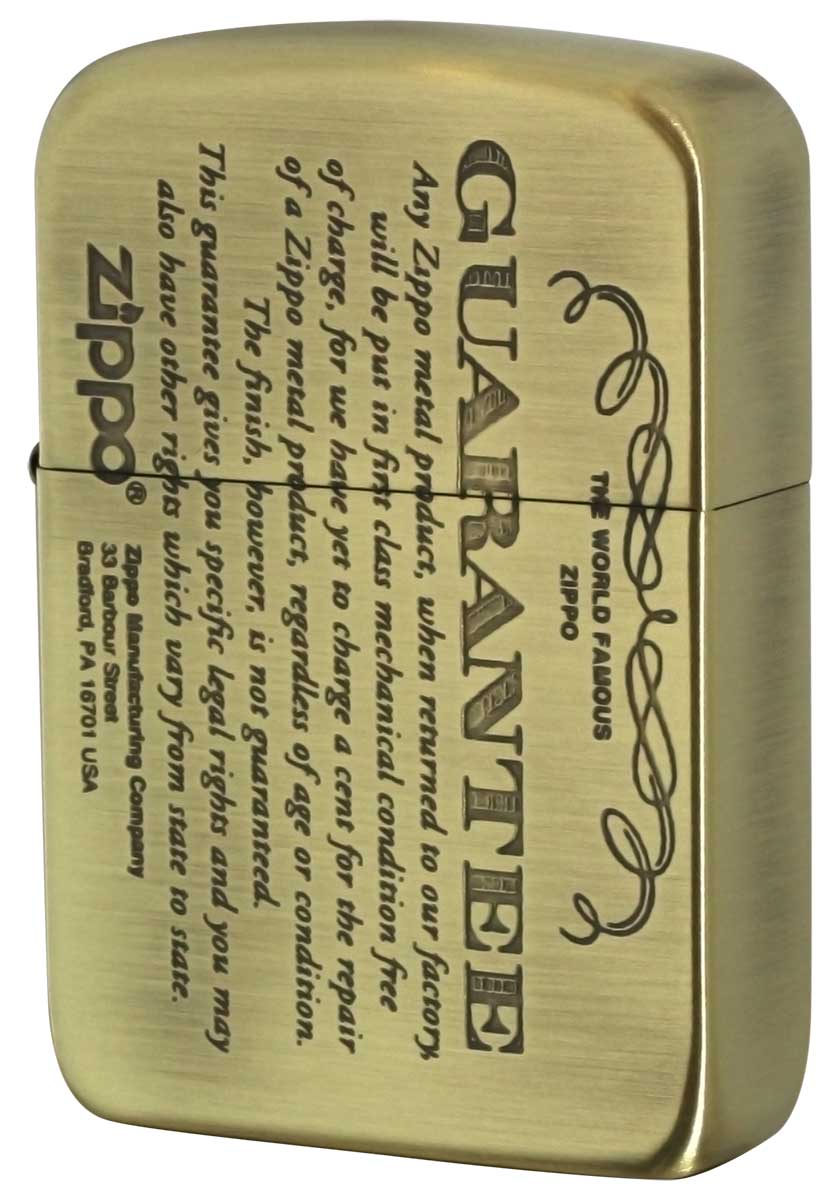 Zippo ジッポー 定番 GUARANTEE No.1941 ギャランティー柄 41GRT-BS zippo ジッポ ライター オプション購入で名入れ可 メール便可