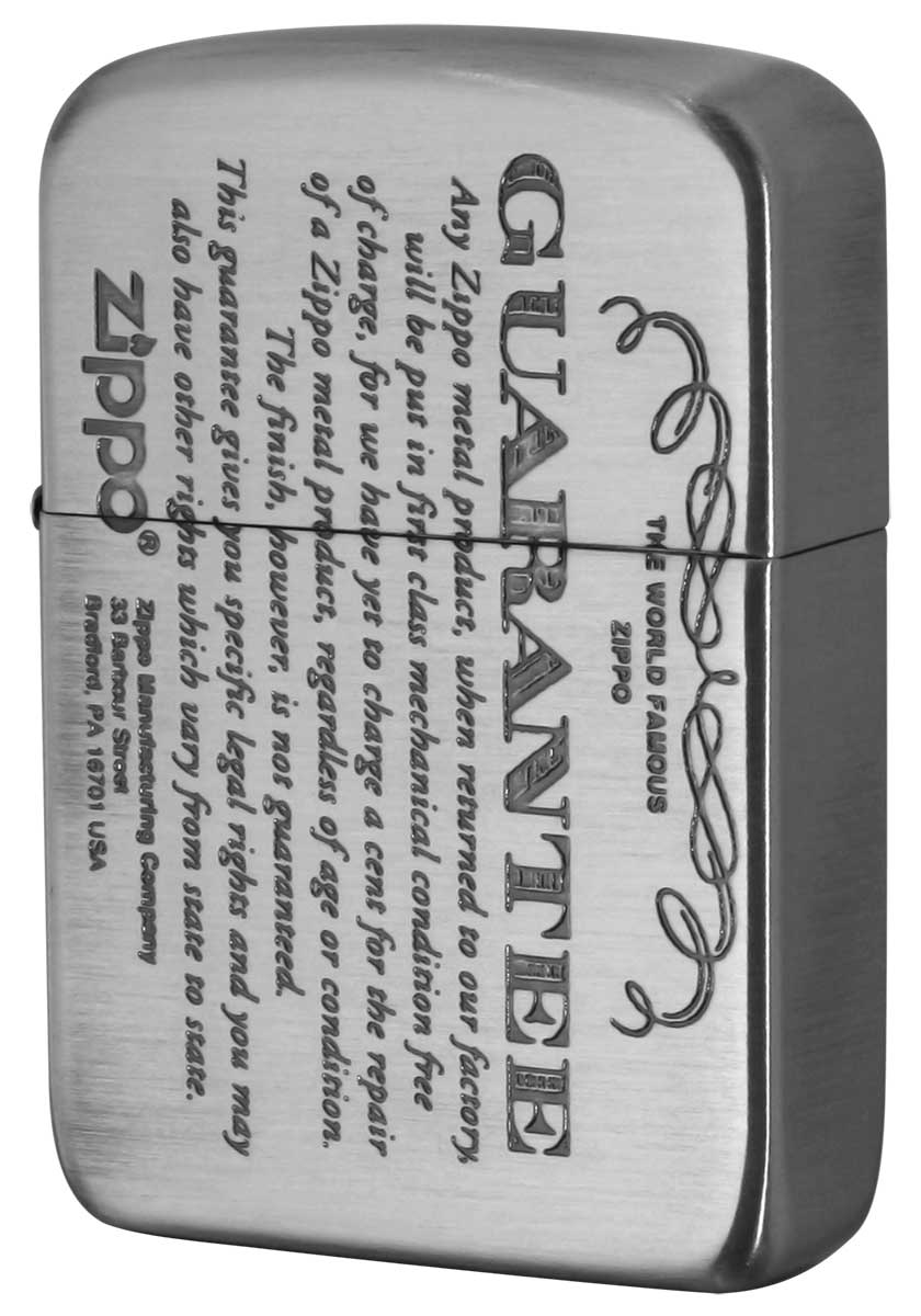 Zippo ジッポー 定番 GUARANTEE No.1941 ギャランティー柄 41GRT-NI zippo ジッポ ライター オプション購入で名入れ可 メール便可