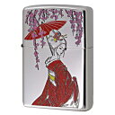 Zippo ジッポー 芸者 GEISHA 和柄 紅色 1201S899 プレゼント 贈り物 女性 かわいい オプション購入で名入れ可