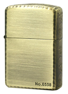 Zippo ジッポー 特殊加工 SKULL(ドクロ系)3ER-SKULL (A）Antique Brass zippo ジッポ ライター オプション購入で名入れ可