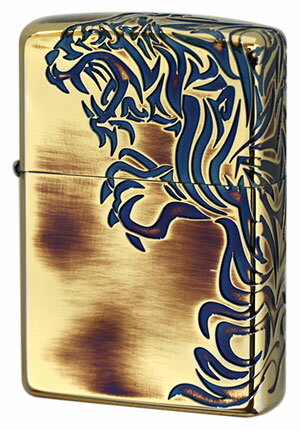 Zippo ジッポー Stream Tiger （A）Antique Brass（G tank） zippo ジッポ ライター オプション購入で名入れ可