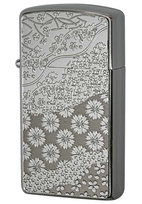 Zippo ジッポー 和柄 定番 Metal Plate 真鍮板メタルプレート 16MP-桜 zippo ジッポ ライター オプション購入で名入れ可 メール便可