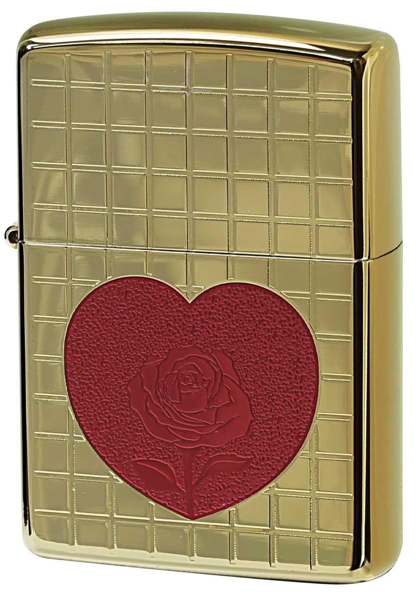 Zippo ジッポー TITANIUM COATING Heart Rose チタニュームコーティング ローズハート Gold TC-G zippo ジッポ ライター オプション購入で名入れ可 メール便可
