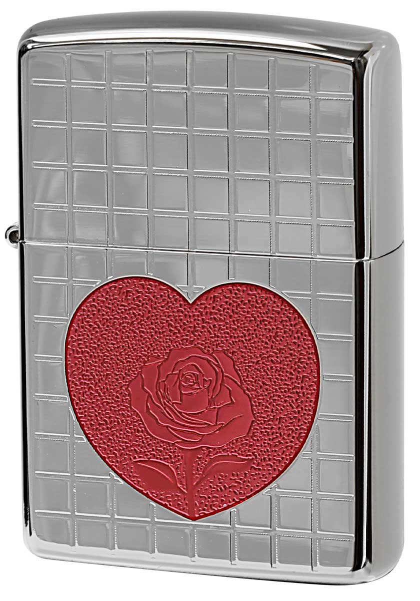 Zippo ジッポー TITANIUM COATING Heart Rose チタニュームコーティング ローズハート Silver TC-S zippo ジッポ ライター オプション購入で名入れ可 メール便可