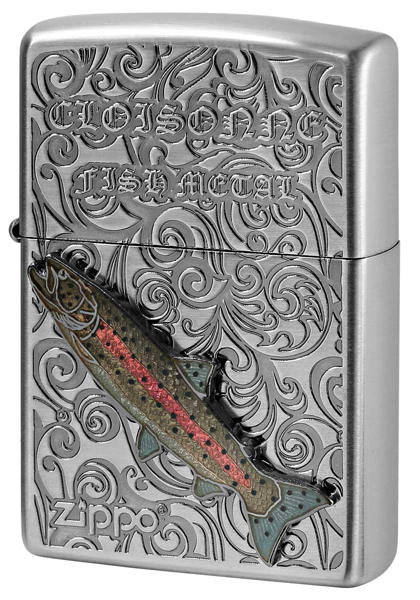 Zippo Wb|[ Vintage Cloisonne fish metal Fresh Water Fish Be[W 󃁃^ AN-CgE zippo Wb| C^[ IvVwŖ [։