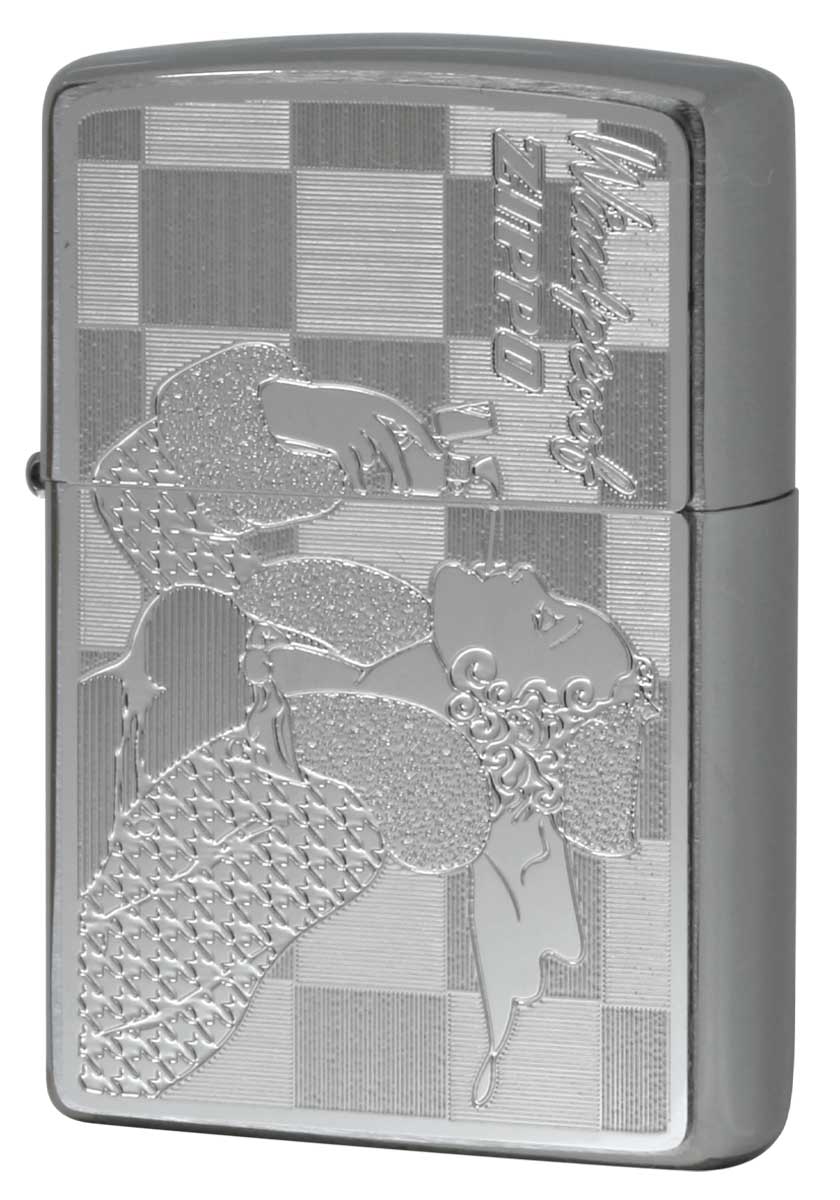 セクシーＺｉｐｐｏ Zippo ジッポー セクシー 特殊加工 Windy Metal White Nickel Plate ウィンディー メタルプレート 2MP-WINDY zippo ジッポ ライター オプション購入で名入れ可 メール便可