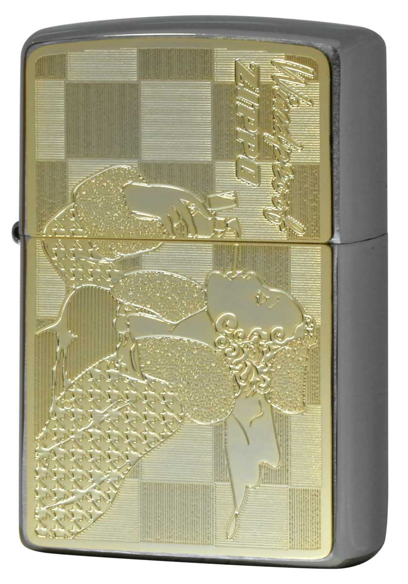 セクシーＺｉｐｐｏ Zippo ジッポー セクシー 特殊加工 Windy Metal Gold Plate ウィンディー メタルプレート 2MP-WINDY GP zippo ジッポ ライター オプション購入で名入れ可 メール便可